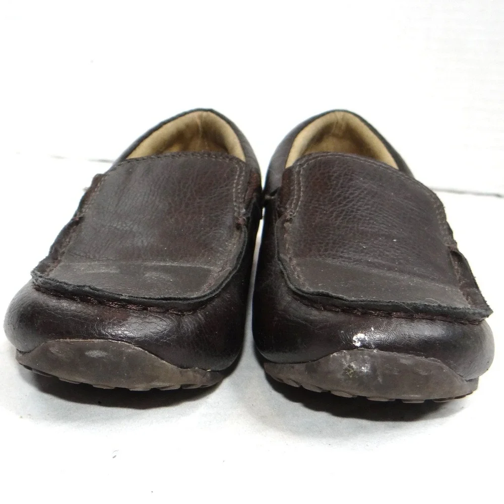 Kids Brown Faux Leather Slip On Loafer Shoes Size 13‎